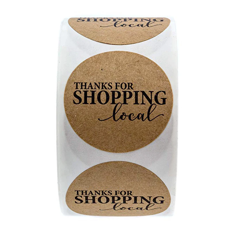 Круглый Крафт Спасибо за покупки местные наклейки s ручной работы этикетки для