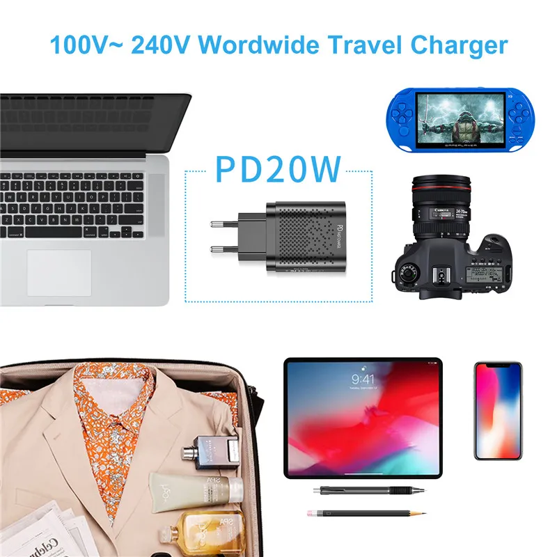 EU US UK Plug PD 20W USB C Charger Quick Charge 4.0 3.0 QC4.0 PD3.0 USB-C Type Fast For iPhone 13 12 12Mini on - Зарядное устройство USB C PD 20W с разъемами EU US UK, быстрая зарядка 4.0 3.0 QC4.0 PD3.0, USB-C типа, быстрое зарядное устройство для iPhone