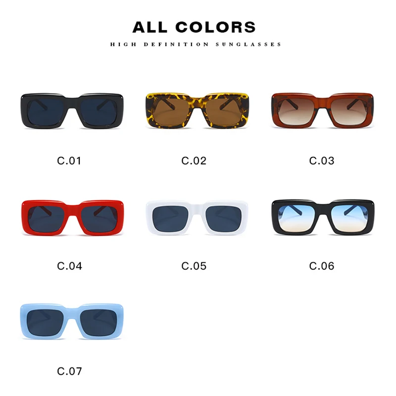 

Vintage Fashion Square Sunglasses Women Men Luxury Brand Designer Small Frame Classic Gradient Sun Glasses For Female Shades