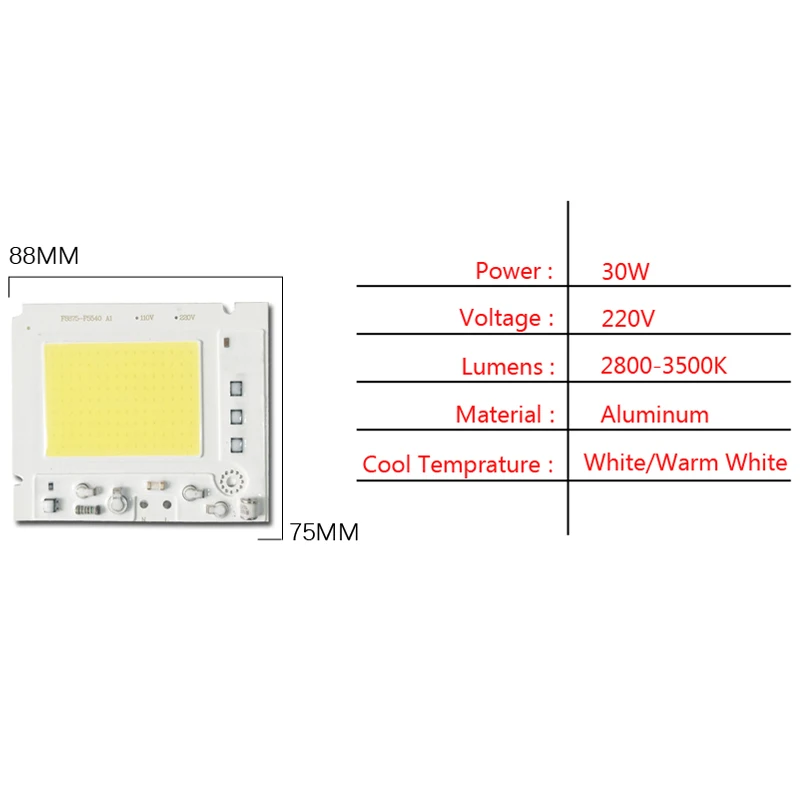 10-200 Вт Входная лампа 220 в полный спектр рост растений Смарт IC DIY прожектор