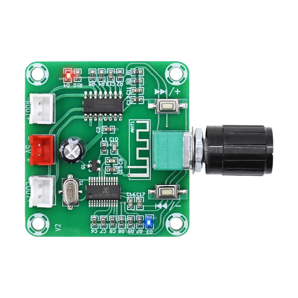 

AIYIMA PAM8403 5Wx2 Bluetooth 5.0 Power Amplifier Board 2.0 Stereo Audio Amp Mini Amplificador DIY For Home Theater