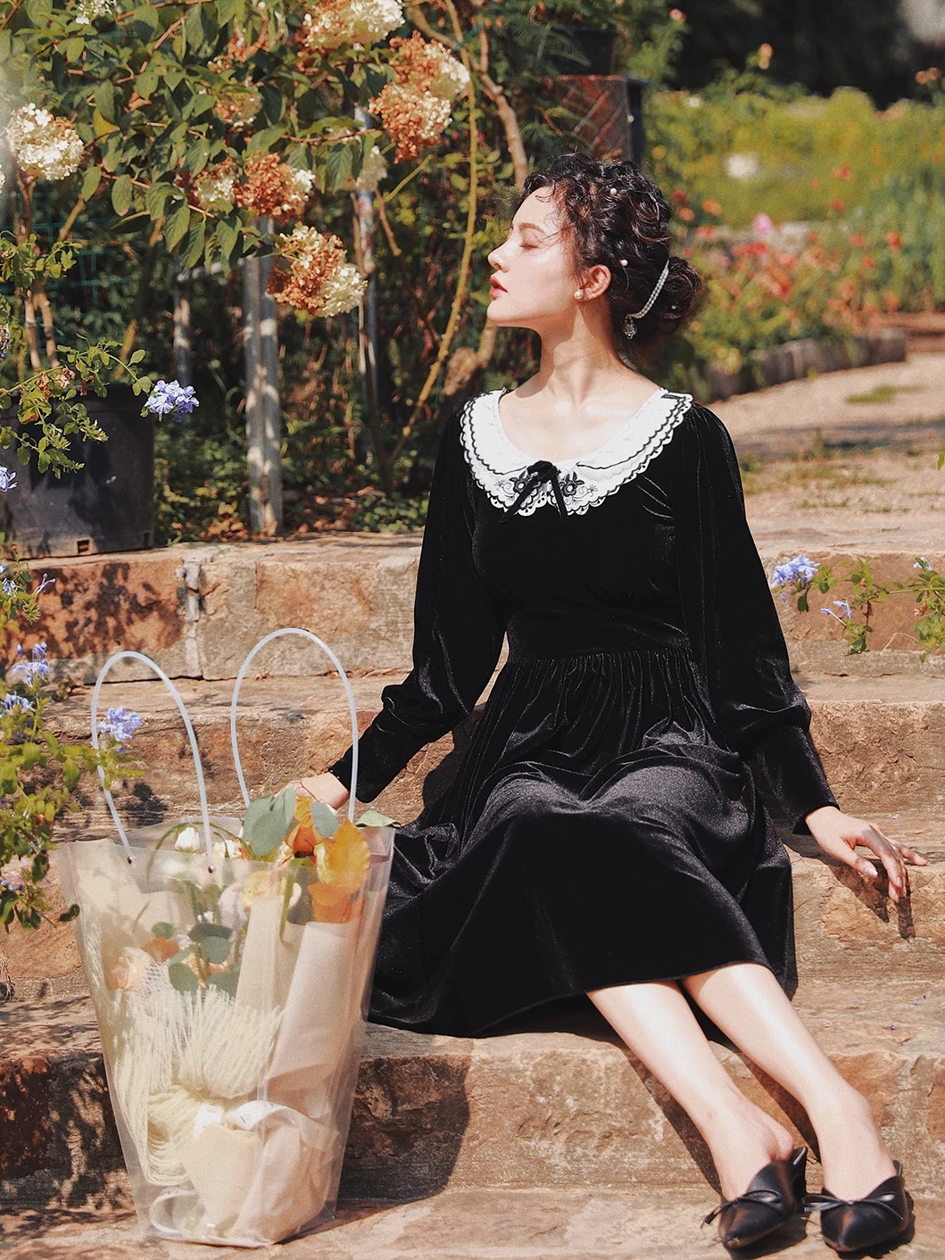 2019 Новое модное женское платье с длинным рукавом темперамент Тонкий ретро