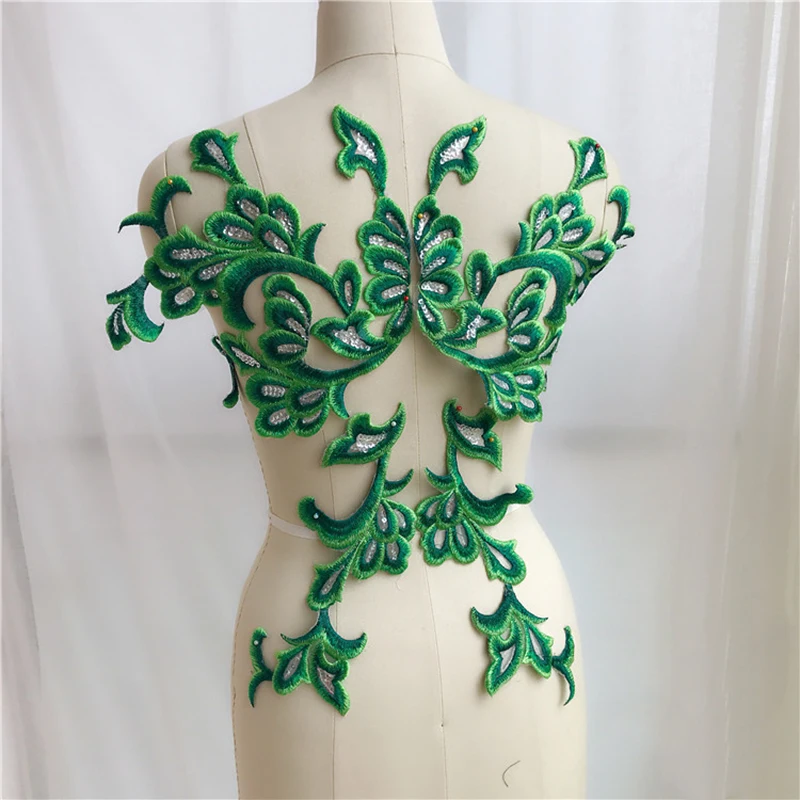 6 шт Блестки Кружева аппликация вышитая красного розового зеленого цвета ткани с