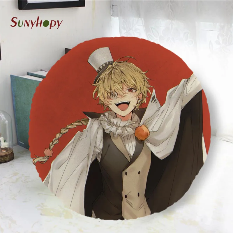 

Bungo StrayDogs Custom Peach Skin Pillowcase Round Shape For Home/Seat Cushion Wedding Decorative Diameter Size 40cm50cm60cm-WJY