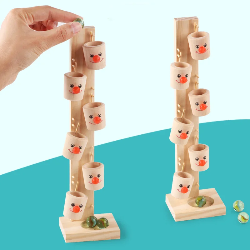 Деревянные игрушки Монтессори для малышей узор клоуна дерево мраморный шар