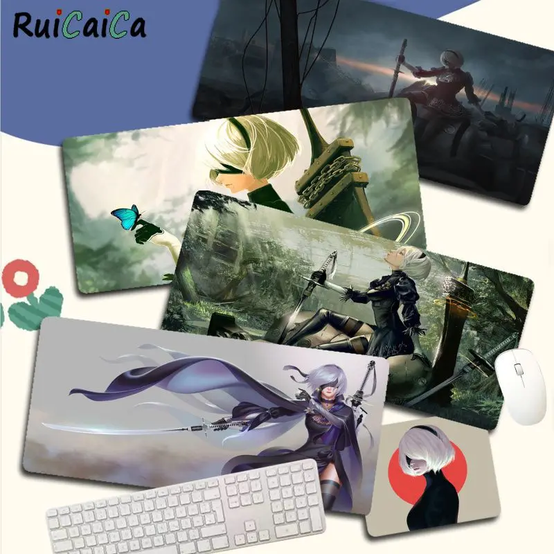 

NieR Automata YoRHa Large Gaming Mousepad L XL XXL Gamer Mouse Pad Size For Large Edge Locking Speed Version Game Keyboard Pad