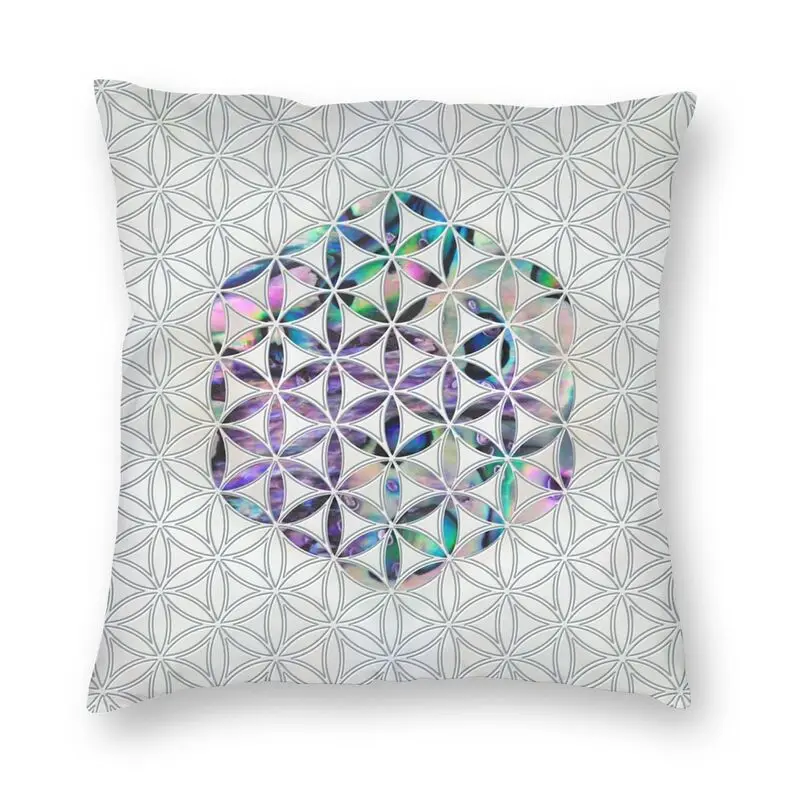 

Декоративная подушка с изображением цветов жизни, 40x40