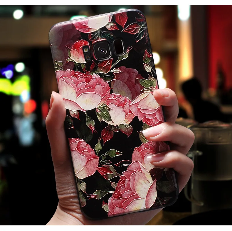 For Samsung J4 Plus Case Flower Relief Soft Silicone Back Cover Galaxy A6 A8 2018 J6 J8 J 4 6 J4+ Phone Cases | Мобильные телефоны