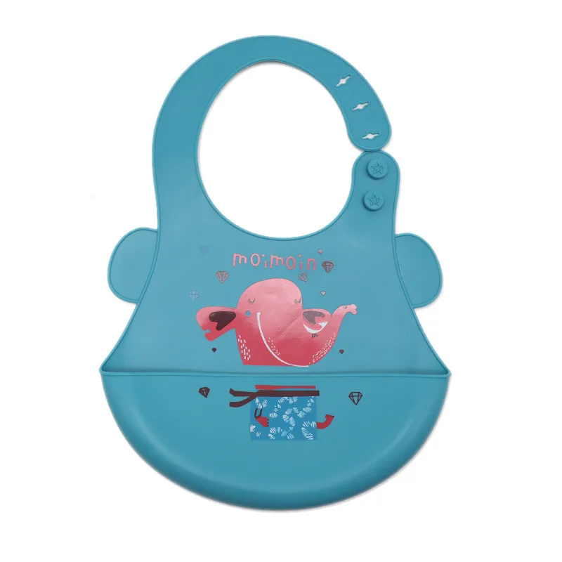 Warmom-babero de silicona impermeable para beb&eacute; reci&eacute;n nacido, delantal de dibujos animados, ajustable, pa&ntilde;os, Bandana-4