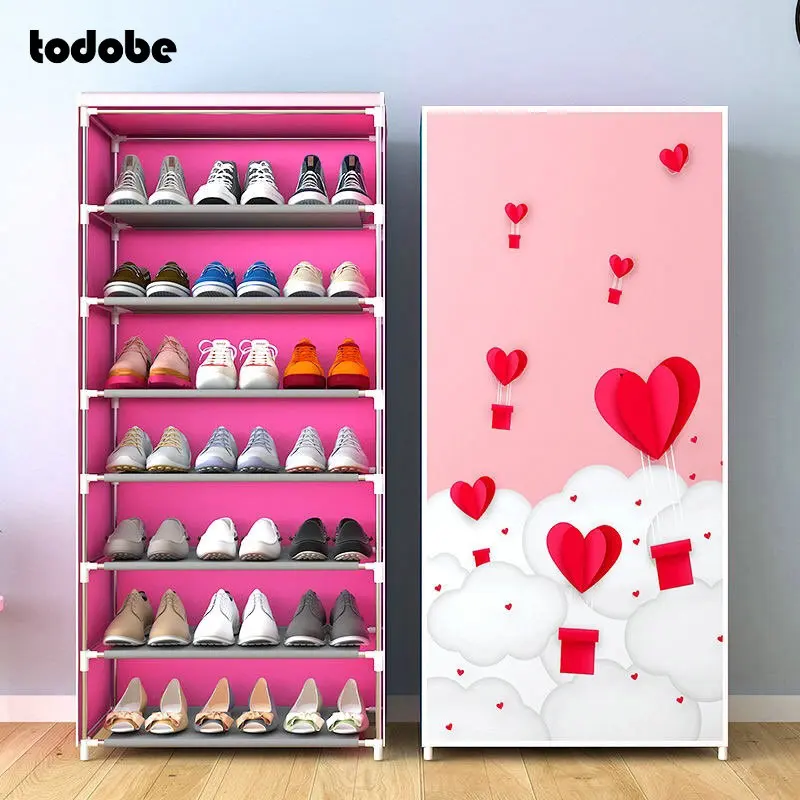 Нетканая тканевая стойка для обуви многослойная Простая установка дома и