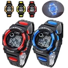 Светящиеся часы для детей, цифровые водонепроницаемые светодиодные часы с цветной вспышкой для мальчиков и девочек, креативные детские модные часы с датой и неделей