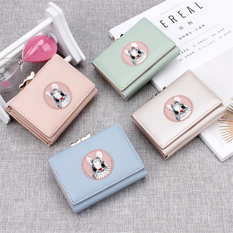 

Cute Wallet Women 2020 New Embroidery Mini Wallet Fashion Casual Modern Design small purses women wallets bag Cartera Mujer
