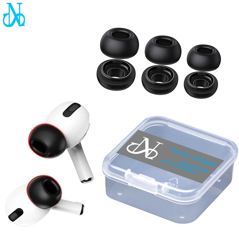 Ушные вкладыши наушники для AirPods Pro 3 анти скольжения Momery пенными ушными типсами