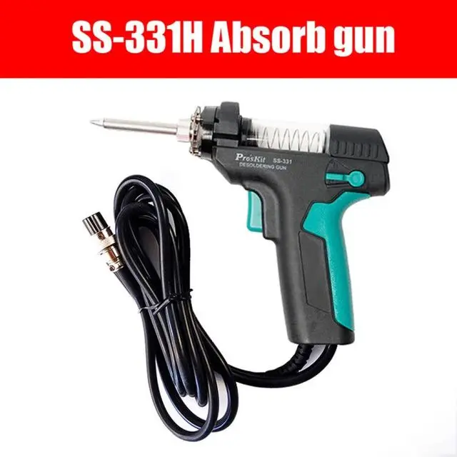 

Pro'skit SS-331H Electric Desoldering Station Tin Gun Suction Tin Pump Accessories Filter Pipe Nozzle Heater Needle Mat Spring