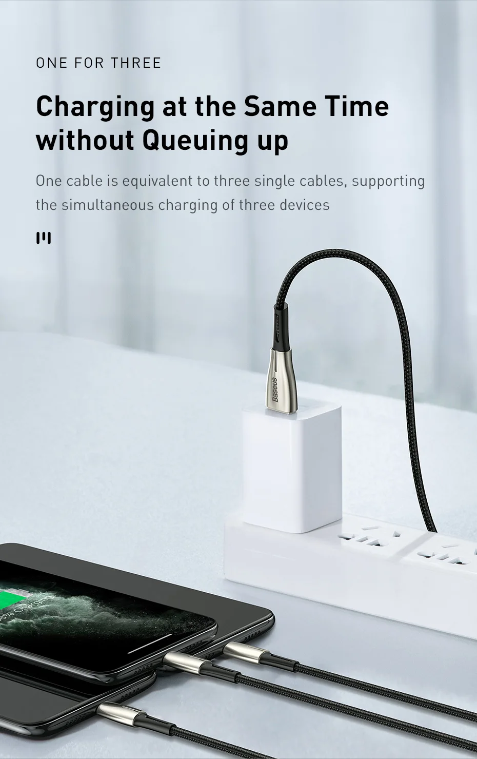 Baseus USB кабель 3 в 1 usb type C кабель для samsung S10 iPhone XR XS Max 11 USB зарядное устройство светодиодный кабель Micro USB зарядное устройство Шнур