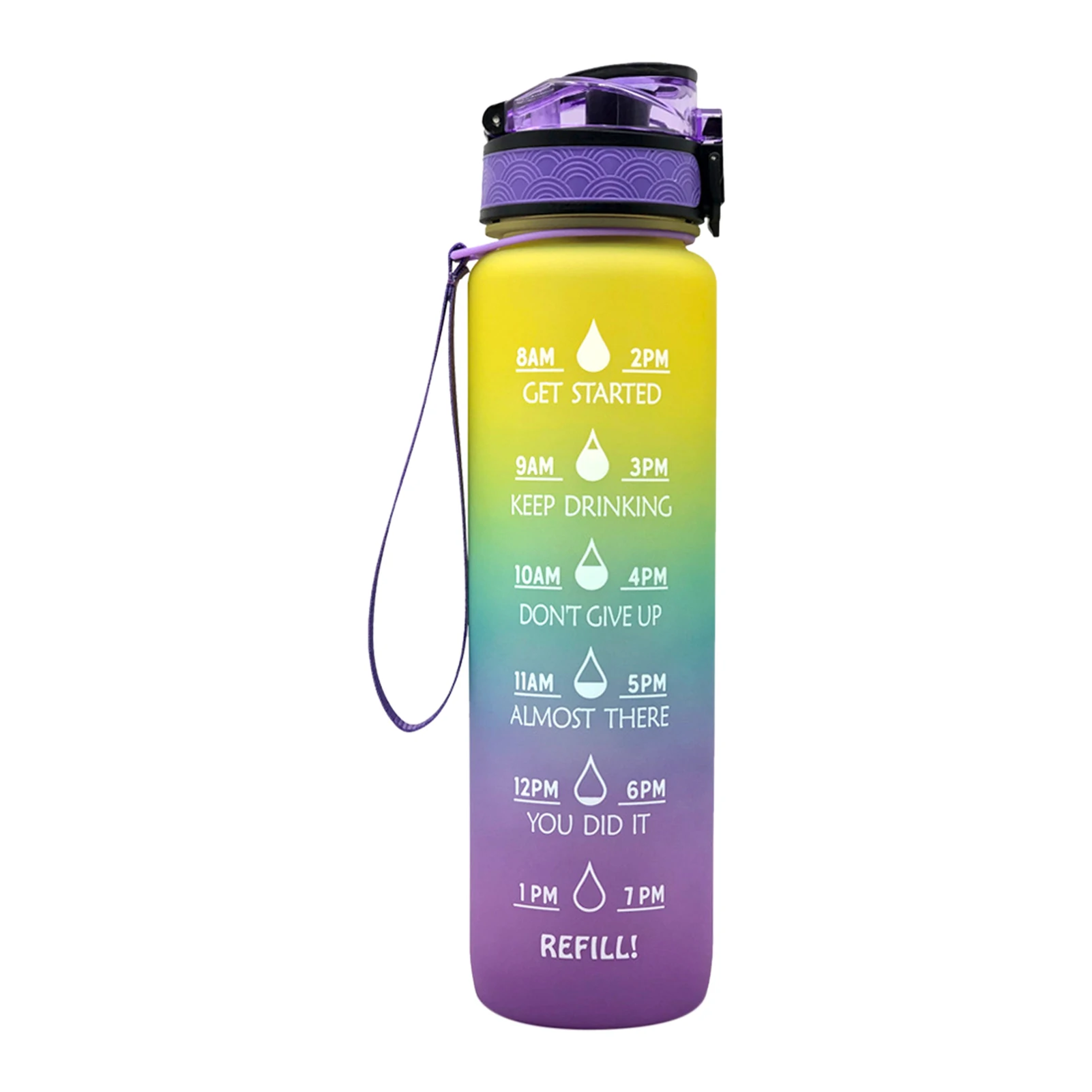

1000ml With Time Marker Portable Leakproof Office Gym Motivational Water Bottle Outdoor Sports Home Travel Drinking Bicycle