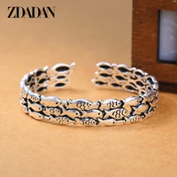 zdadan 925 sterling silver cute fish open cuff braceletbangles for women men fashion jewelry gifts
