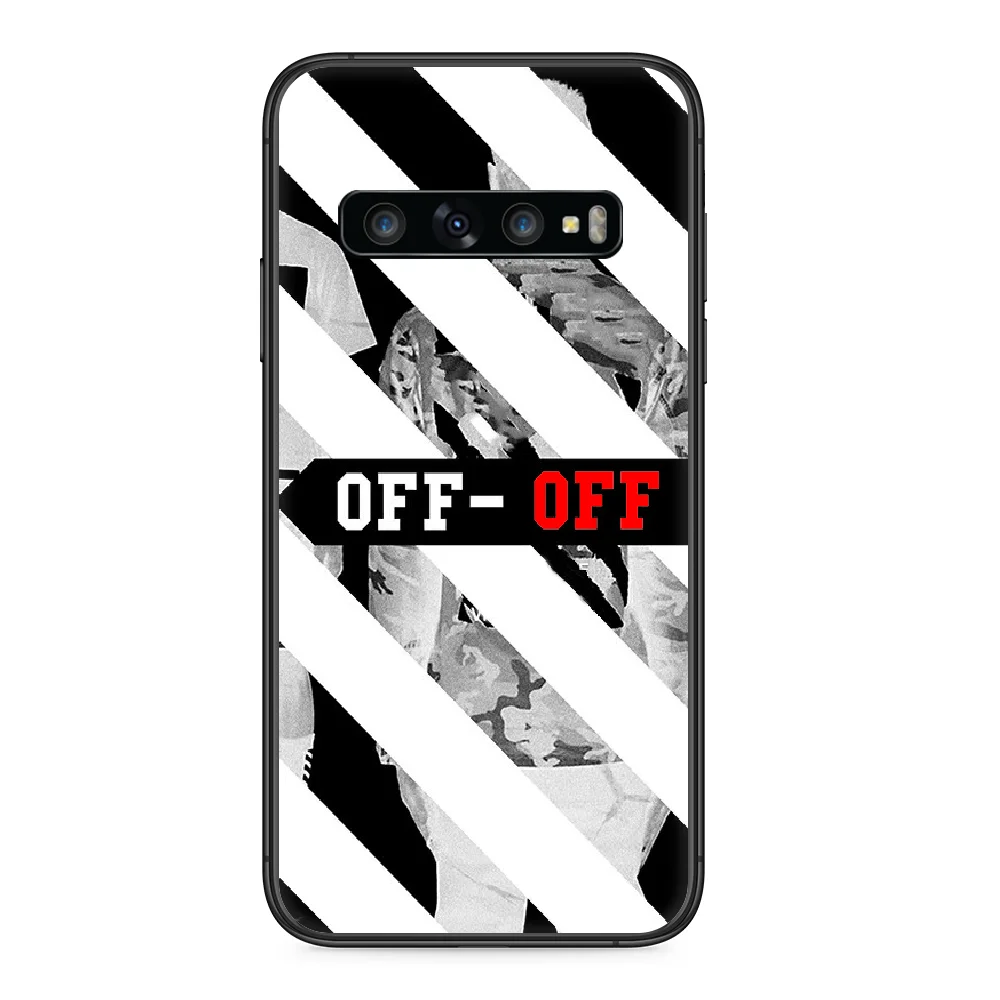 

Fashion Off Ow Brand Phone case For Samsung Galaxy Note S 8 9 10 20 Plus E Lite Uitra black bumper fashion cover 3D cell cover