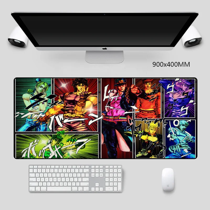 

Jojo Bizarre Adventure Anime Mouse Pads XL/XXL Print Large Size Anti-slip Locking Edge Desktop Play Mats for Gaming