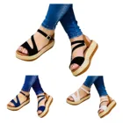 Сандалии женские на нескользящей танкетке, повседневные босоножки на толстой подошве, с открытым носком и тонким ремешком, с пряжкой, лето 2021