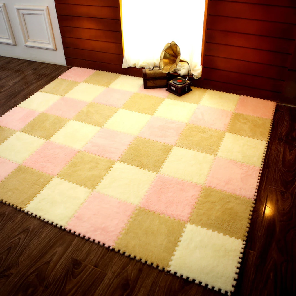 

Patchwork Plush Foam Crawling Pad Puzzle Child Carpet Living Room Bedroom Floor Doormat Children Bedroom Play Floor Mat