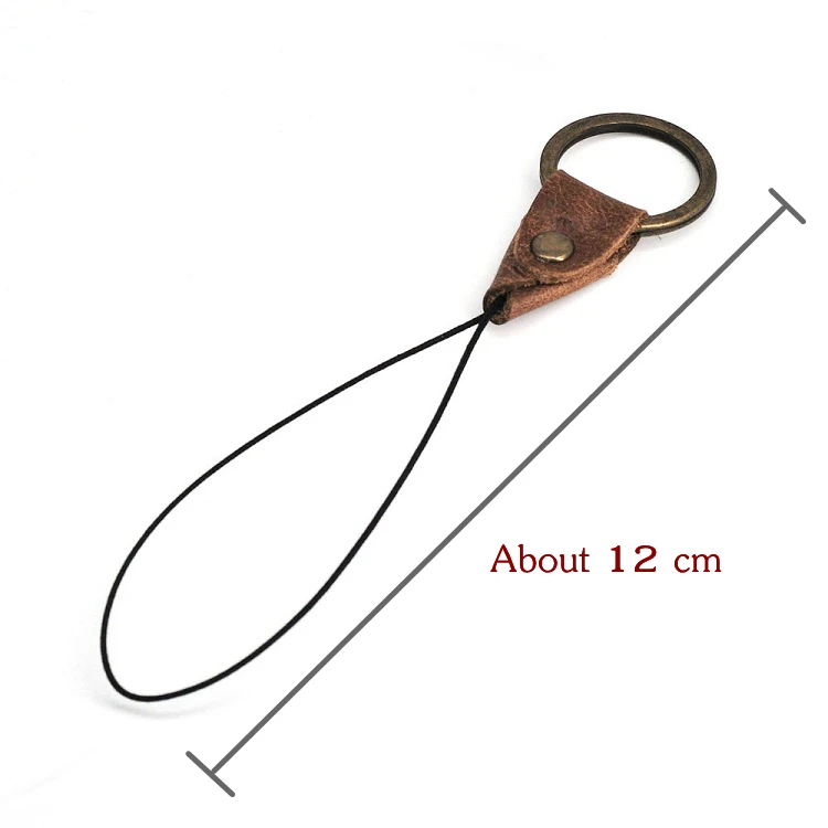 12 CM Wholesale Key Holder keychain Rope Retro Leather Key Chain Neck Rope Card Pack Parts 49cm 23cm 15cm Durable Portable Cheap K19 - Цвет: 12 CM