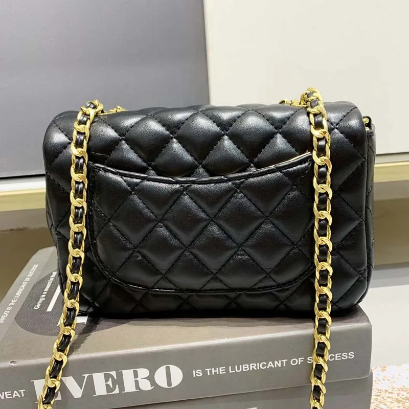 

Genuine Leather Chain with Diamond Ladies Handbag Gg One-shoulder Messenger Wallet Cc Sac A Main Femme De Marque Luxe Cuir 2021