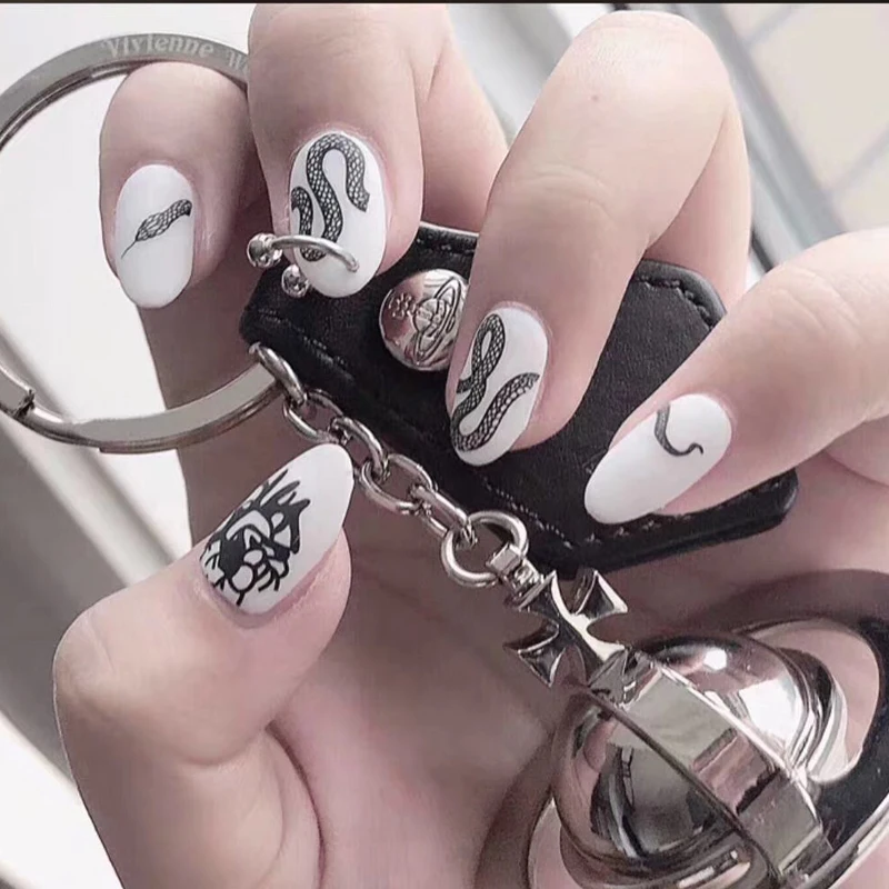 1 лист наклейки для ногтей змея бабочка цветок 3D клейкие дизайна тату украшения |