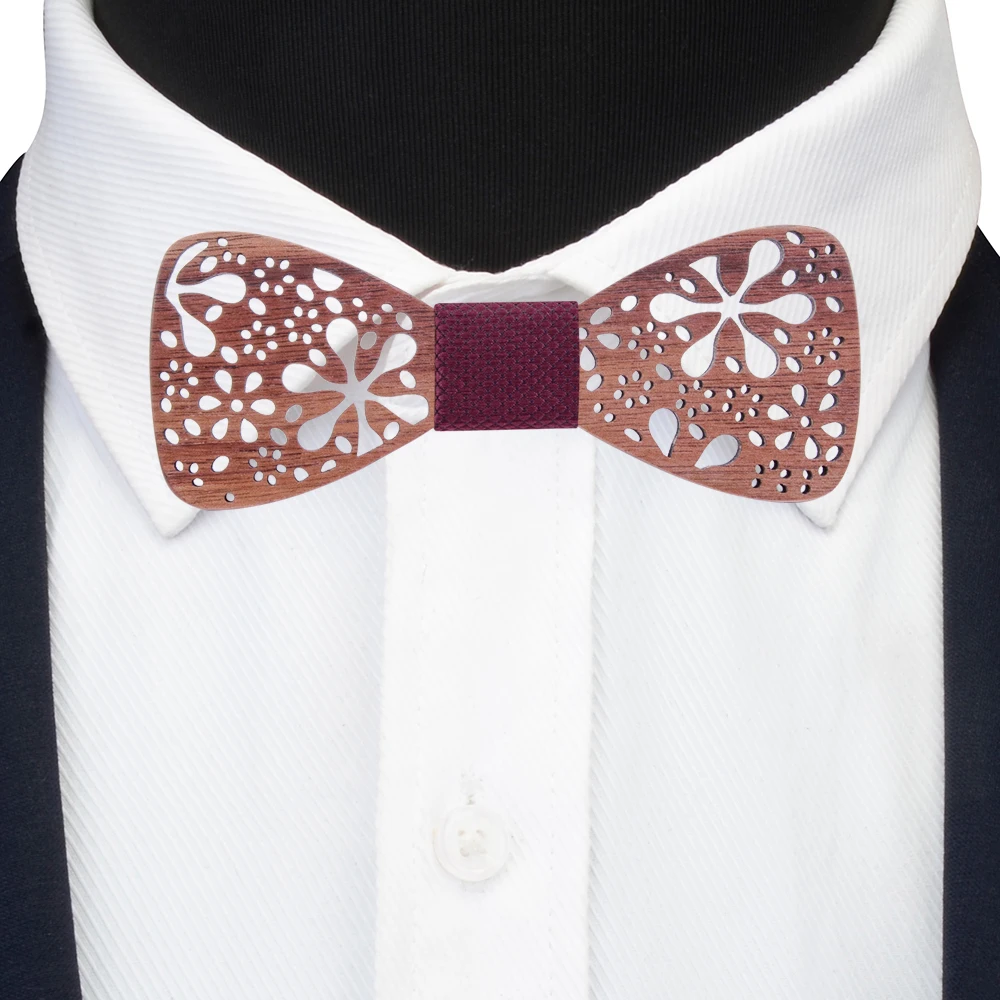 Рождественский набор из деревянного галстука-бабочки красного цвета в синюю