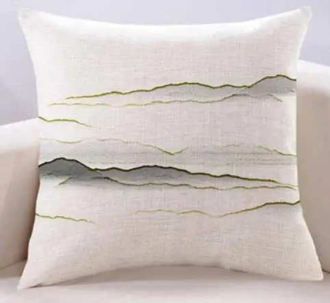 

New Chinese style landscape pillowcase Chinese style sofa living room linen cushion cover