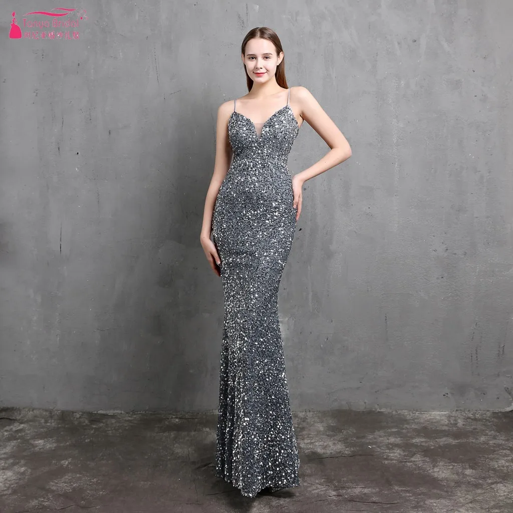

Mermaid Long Evening Dresses Slivery Sexy Women Sweetheart Formal Party Prom Gowns Real Dress Ready To Ship DQG1212