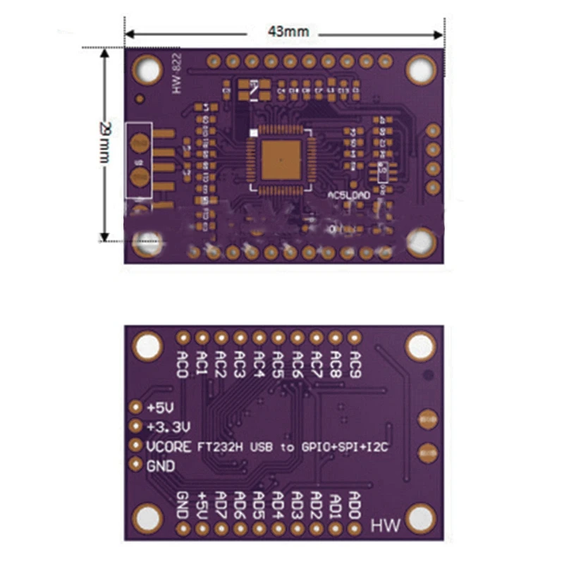 

FT232H High-Speed Multifunction Module USB to JTAG UART/FIFO SPI/I2C Module