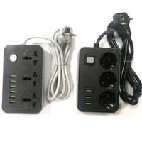 usb power cord socket network filter smart eu plug 3 socket 6usb port 1 8m extension socket line multi plug socket adapter