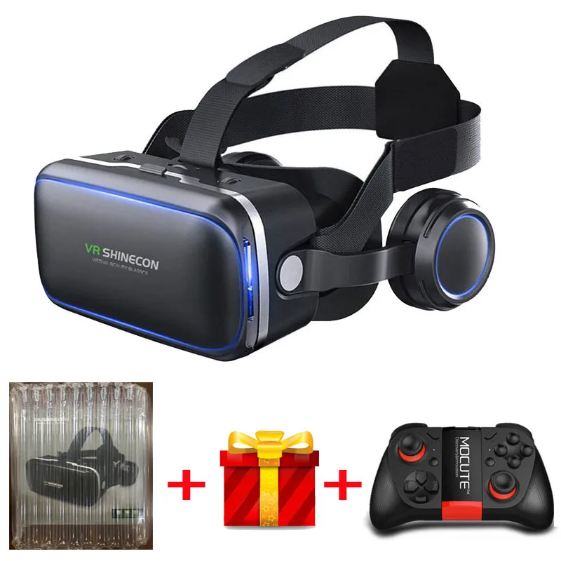 Bundle 5 VR shinecon 6.0 гарнитура Версия Очки виртуальной реальности 3D очки гарнитура шлемы смартфон полный пакет+ контроллер - Цвет: Bundle 5