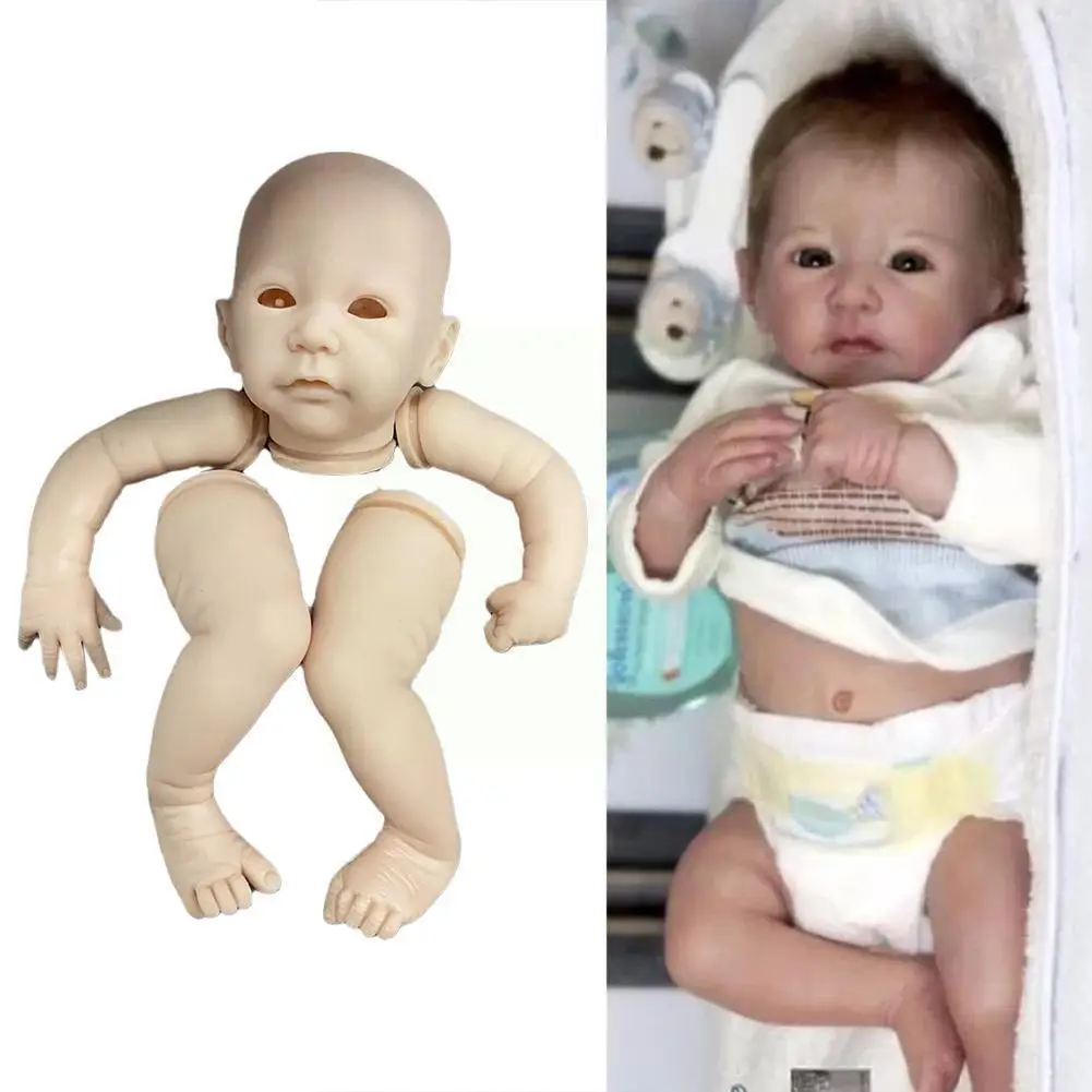 

18 Inch Reborn Kit Yehudi Lifelike Real Soft Color Unfinished Eyes Parts And With Unassembled Body F3z2
