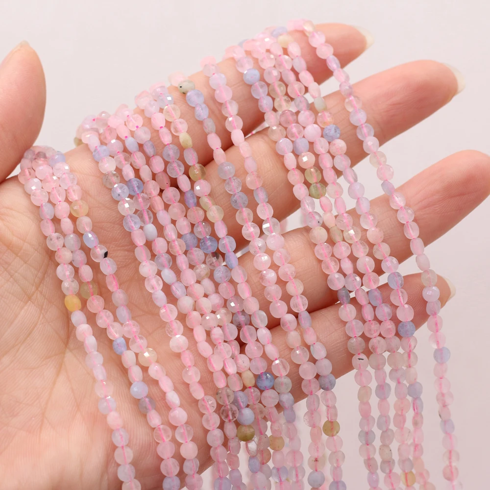 

Fine Natural Stone Morgan Beads Flat Round Crystal Spacer Bead for Jewelry Making Women Bracelet Necklace Gifts