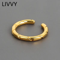 livvy silver color simple geometric rings twisted thread wavy simple classic handmade jewelry accessories gift