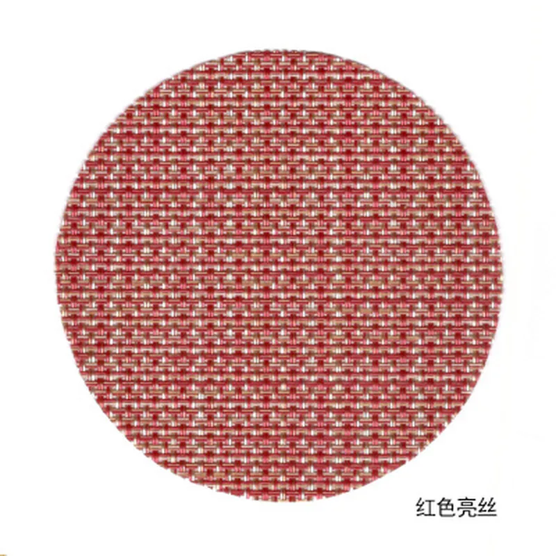 Linen Napkins Round Design Table PVC Woven Pad Solid Placemats Non Slip Mat 10cm Insulation Mats | Дом и сад