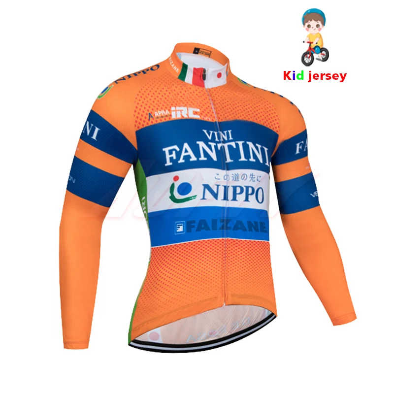new pro team FANTINI Orange blue children's cycling long sets kids clothes bicycle for equipment bike clothing |