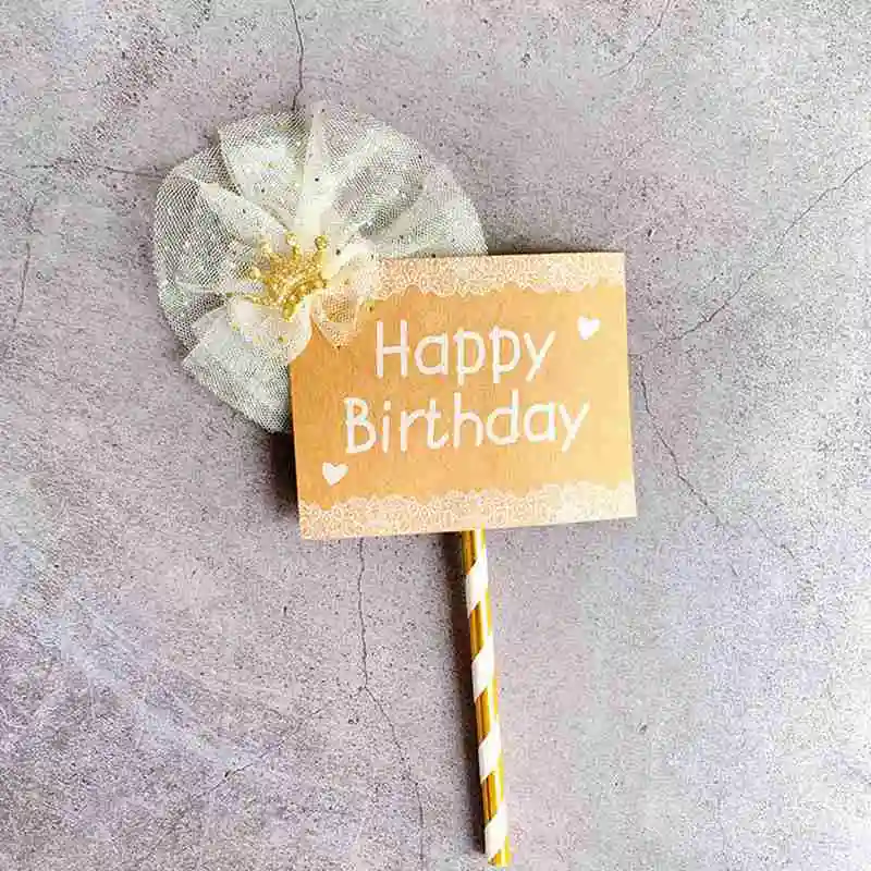 

Practical party supplies Kraft Paper Cake Insert Card Sen Happy Birthday Cake Decoration Home Decor Room Kitchen Accessories