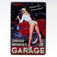 grease monkey garage metal tin sign 2030 cm sticker decor bar pub home vintage retro poster comic sticker