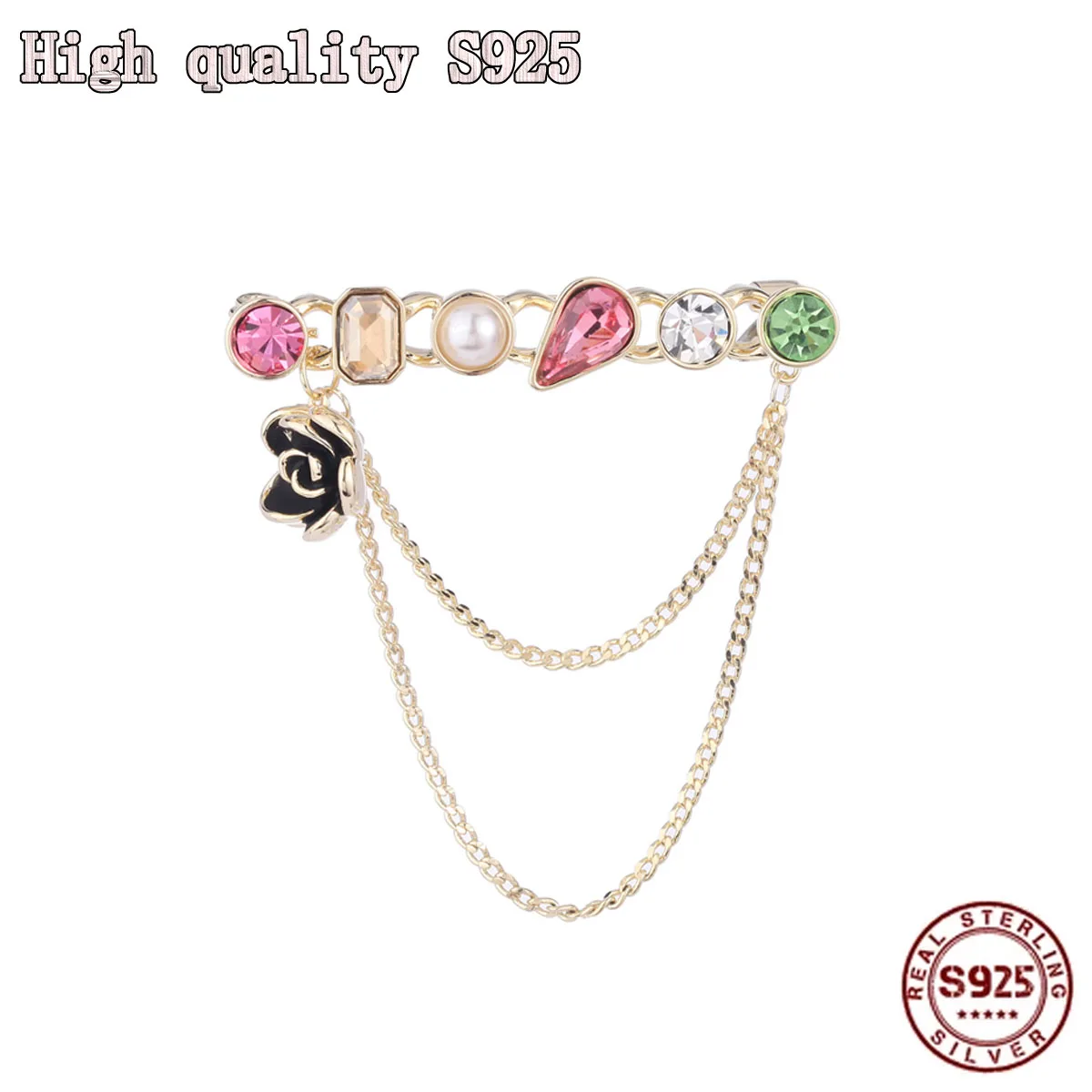 

Fashion Personality Design Clothing Accessories Brooch Pin Flower Chain Tassel High-grade Temperament Women's Brooch
