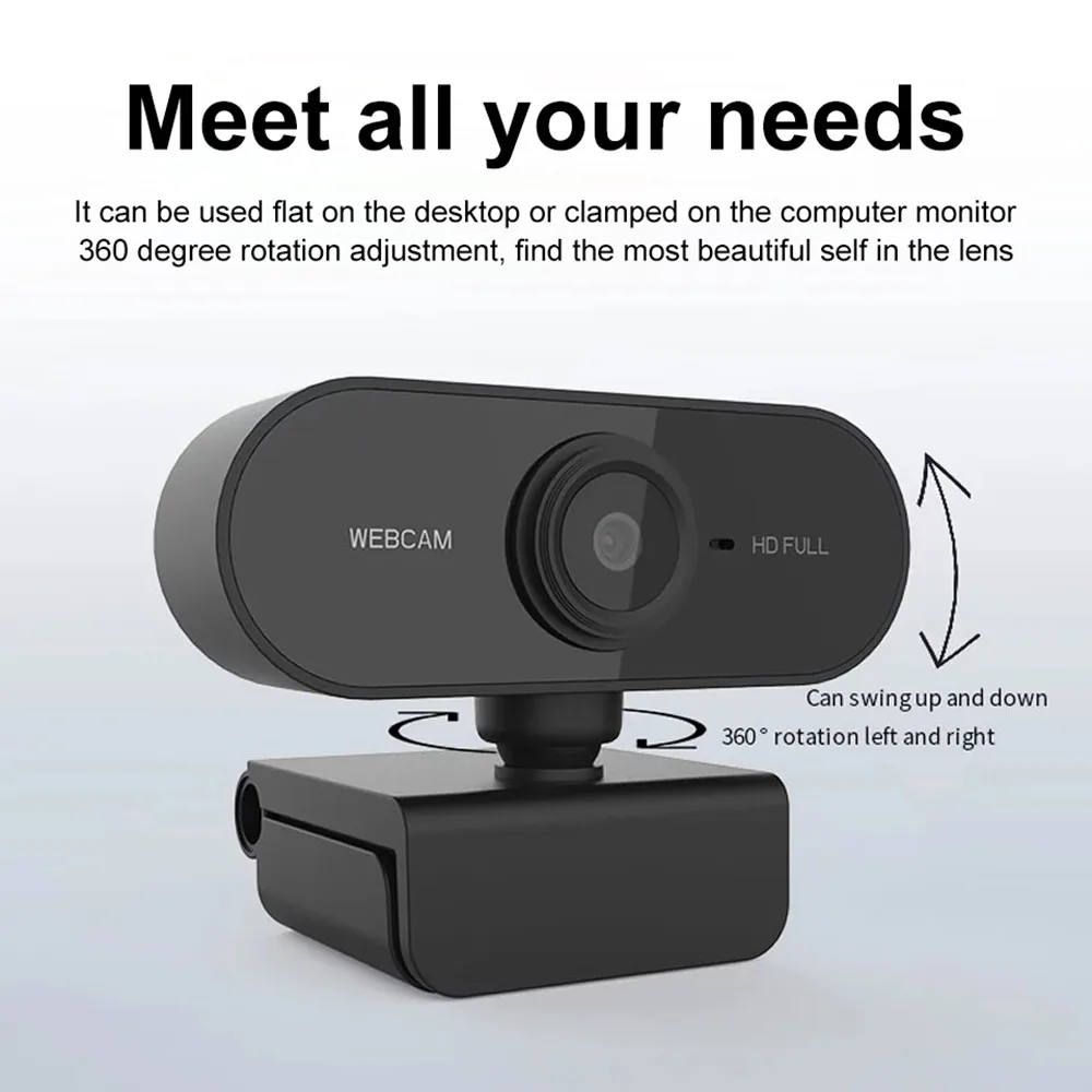 1080p webcam computer full hd web camera with microphone rotatable cameras for live broadcast video calling conference work free global shipping