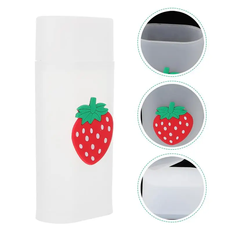 

2Pcs Scrub Pen Holder Cartoon Pen Box Lovely Pencil Strawberry Pattern Case