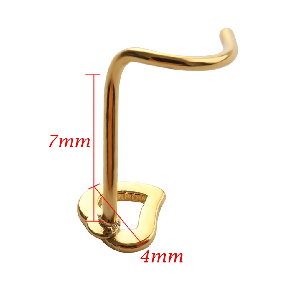 Хирургическое стальное маленькое Сердечко с драгоценным камнем винтовая