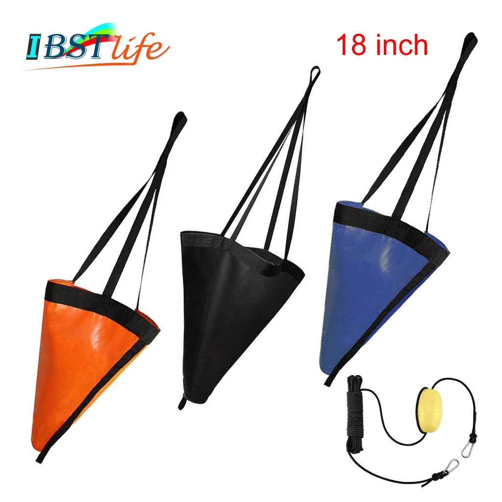 

18 inch Kayak Canoe Boat Float Marine PVC Sea Anchor Drift Anchor Drogue Drifting Brake Rowing 30ft Retrieving Tow Throw Line