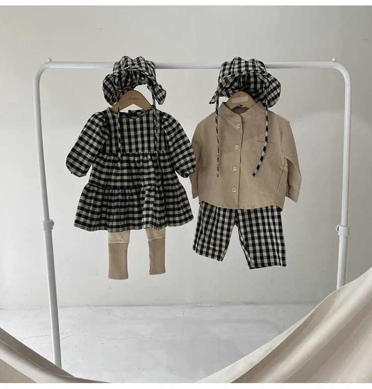 

2021 new spring plaid cotton casual pants children trousers baby plaid pants toddler pants baby boy pants