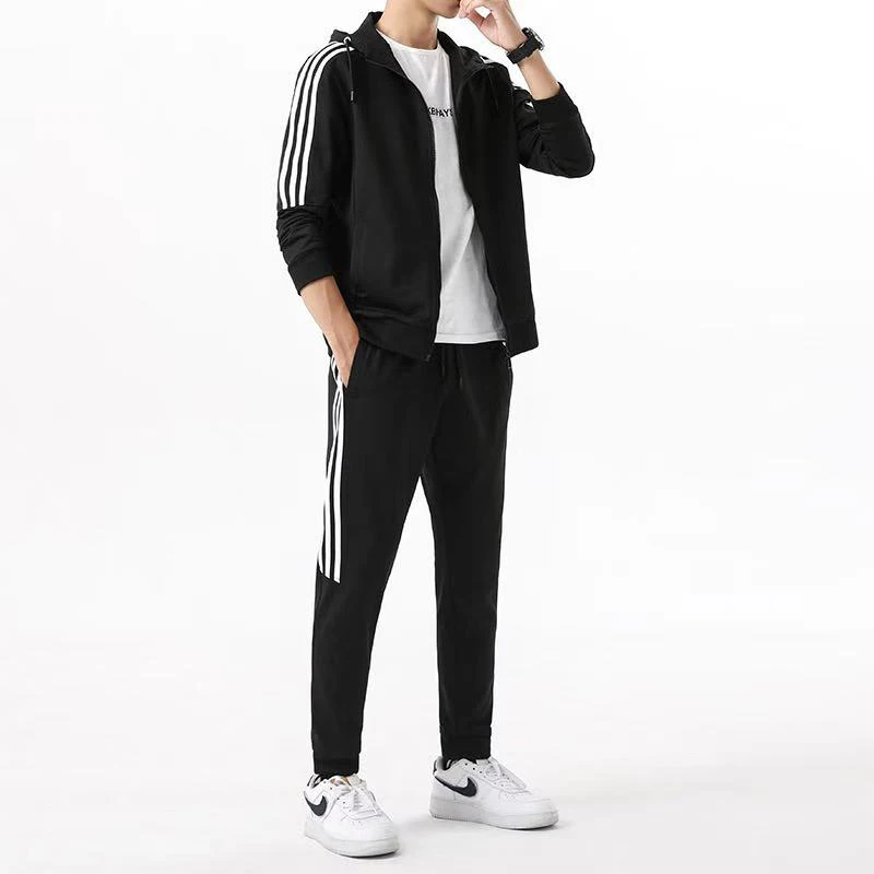 

2020 new casual sports suit men's spring and autumn hooded sweater running sportswear men's two-piece suit