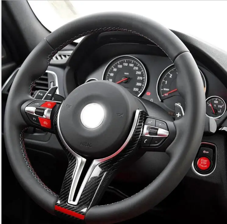 Продажа 5 комплектов для BMW углеродное покрытие для руля 3 серии 5 серии M3/M4 триггерное полое сухое углеродное волокно