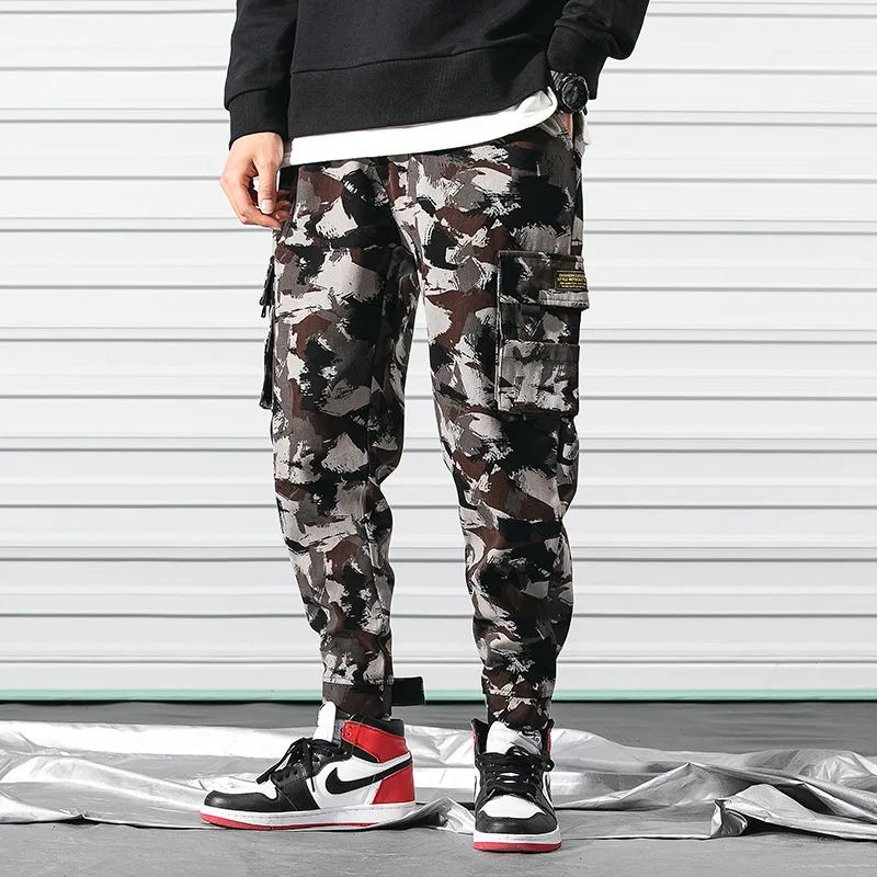 Мужские камуфляжные шаровары с боковыми карманами Zogaa повседневные брюки в стиле
